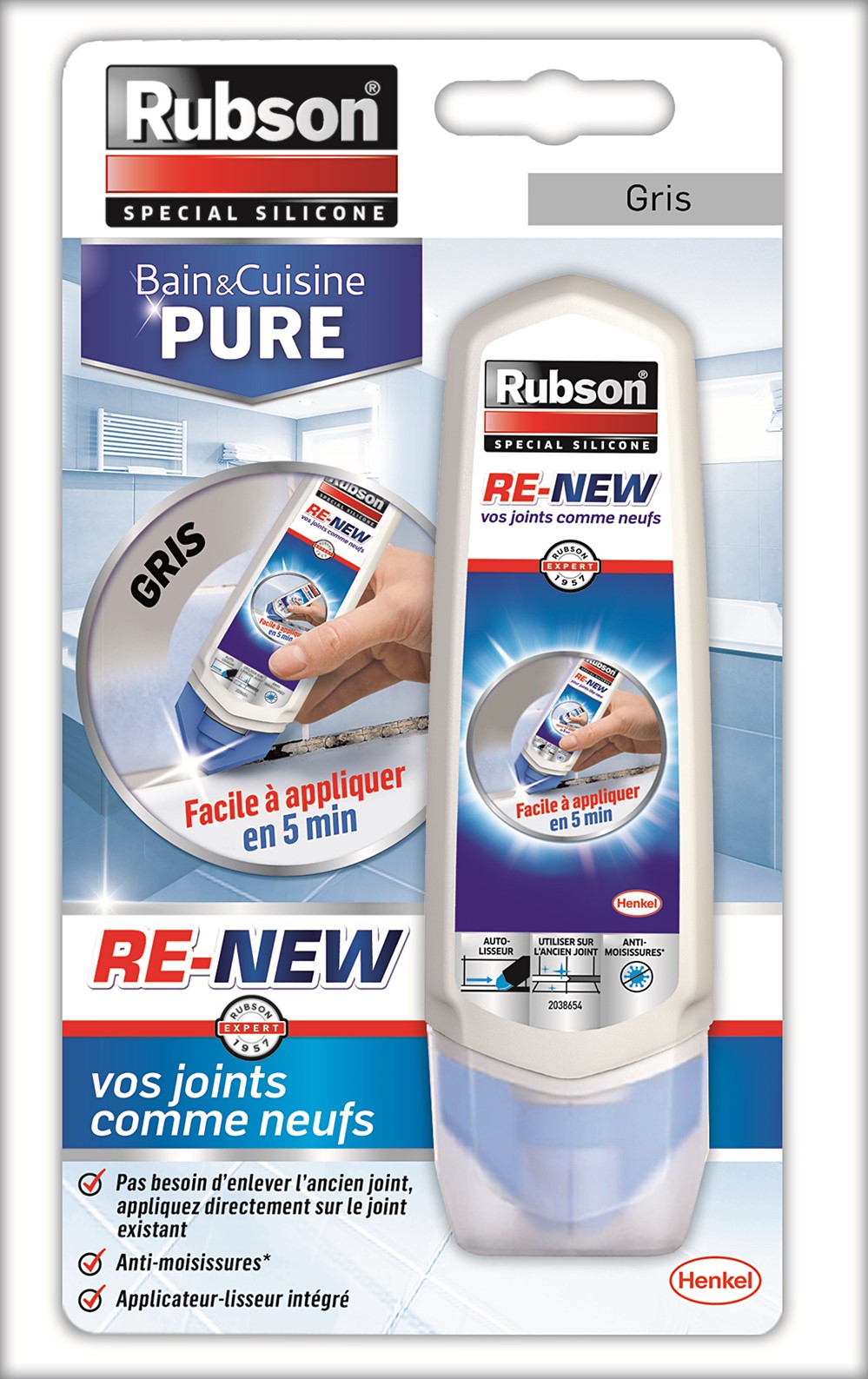 Mastic Gris Bain&Cuisine Pure ReNew 100ml - RUBSON